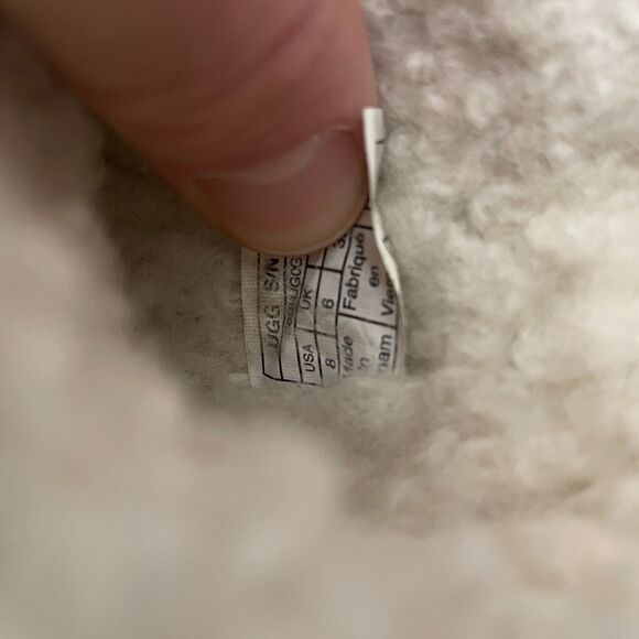 UGG Shearling Paltform Slippers Sandals Womens 8 Cream Lamb Skin Treadlite Wool - Picture 12 of 13